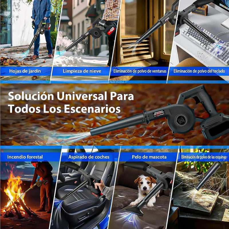 Soplador Aspirador Okshop 2 En 1 Con Batería Y 850w Negro