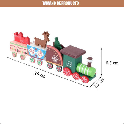 Pack X2 Tren Madera Adornos Navideños Decoración Hogar Navid