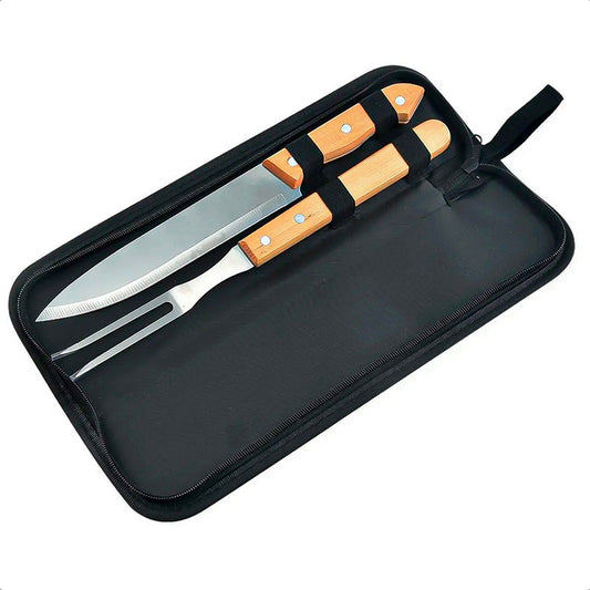 Kit Parrillero 2 Pcs Accesorios Para Parrillas Asados Acero