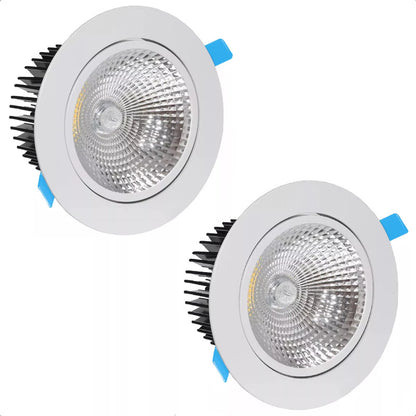 Pack X2 Lamparas Led Techo Foco 7w 220v Lampara De Techo Redonda Focos Dormitorio Blanco Frio 6500°k Led Embutida Luz Fria Focos Led Embutidos Luz Fria Luces Led Foco Led 7w Okshop