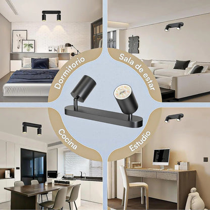Lampara Led Techo Foco De Techo Gu10 Lámpara Techo Giratorio Negro