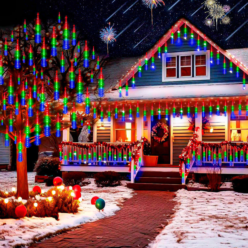 Luces Navidad Solares Luces Lluvia Meteoritos Guirnalda Luce Multicolor