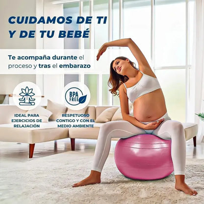Pelota Yoga 55cm Balon Yoga Balon Pilates Pelota Ejercicios Okshop Pelota Yoga Gym Ball 55 Cm Con Inflador Entrenamiento... Fucsia