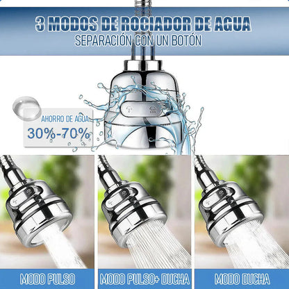 Cuello Flexible Giratorio 360° Lavaplatos Grifo Extensible Okshop Extensor De Grifo Cuello Flexible Giratorio Lavaplatos... Gris Brillante