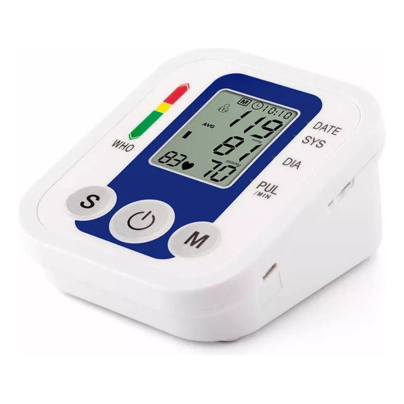 Tensiómetro Digital De Brazo Okshop Automático Con Medición De Frecuencia Cardíaca Blanco