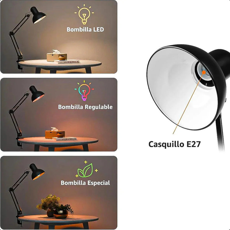 Lampara Escritorio Lampara Velador Lamparas De Lectura Noche Negro Okshop Lamparas De Sobremesa Luz De Lectura Lamparas De Mesa Negro Lampara Mesa Lamparas Velador Negro Lampara Escritorio Negra