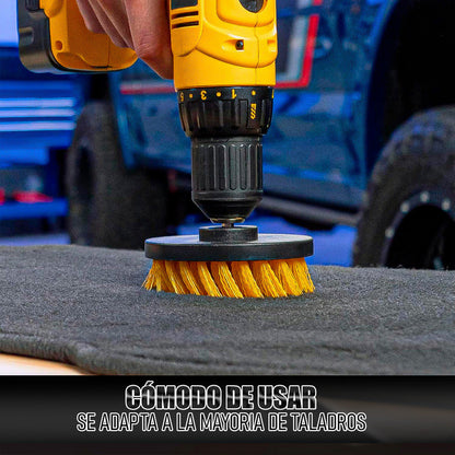 Cepillos De Taladro Multiusos Set 4 Cepillos De Limpieza Amarillo