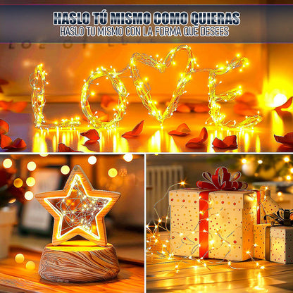 Pack 2 Guirnalda Solar 100 Led Luces Hada Solares Navidad Multicolor