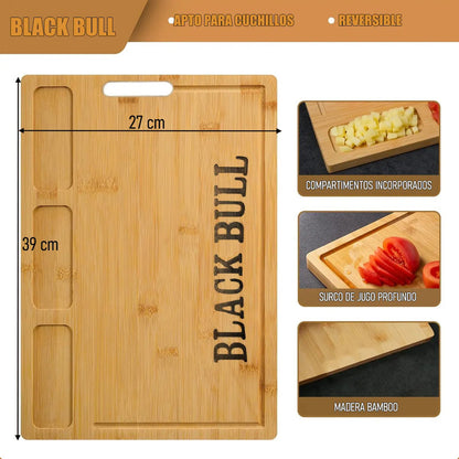 Tabla De Cocina Tabla De Picoteo Madera Bamboo Tabla Cocina Tabla Picar Carne Antideslizante Libre Bpa Tabla Para Asado Reversible Tablas Madera Picar Bambu Picnic Okshop