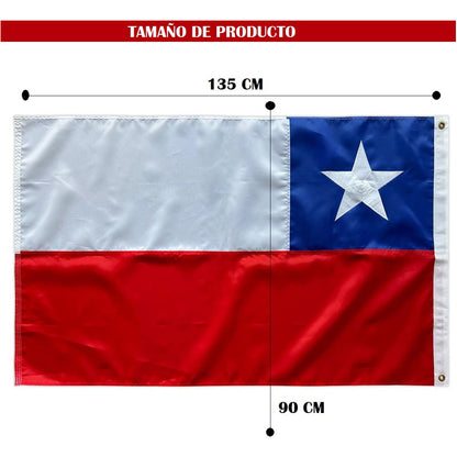 Pack X3 Bandera Chilena Bordada Banderas De Chile 135x90