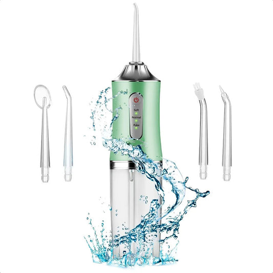 Irrigador Bucal Irrigador Dental Irrigador Portatil Dental Irrigador Oral Impermeable Ipx7 230ml Limpiador Bucal 3 Velocidades Odontologia 5v Recargable Irrigador Dental Turquesa Okshop