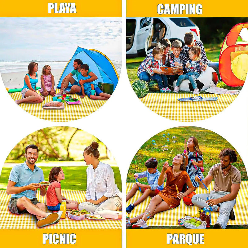 Manta Plegable Picnic Alfombra Camping Manta Picnic 150x200 Verde