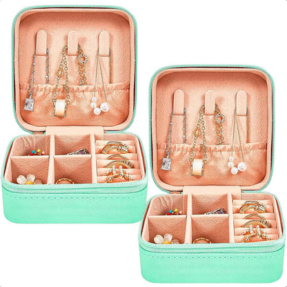 Pack 2 Estuches De Viaje Arcashopping Para Joyas - Organizador Portátil Turquesa Con Cierre