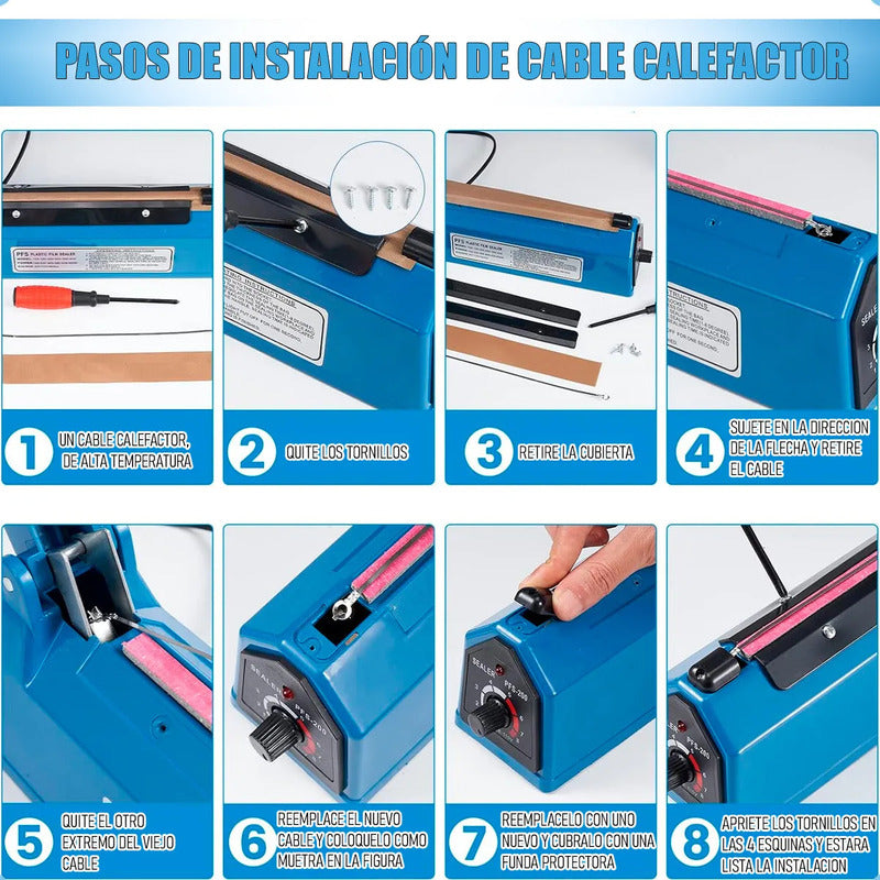 Selladora De Bolsas Okshop Térmica Impulso 300w Azul