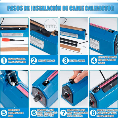 Selladora De Bolsas Okshop Térmica Impulso 300w Azul