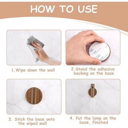 Aplique De Luz A Bateria Lampara Usb Magnetico Pared Muro Aplique Para Bano Aplique Dormitorio Lampara Pared Interior... Marrón