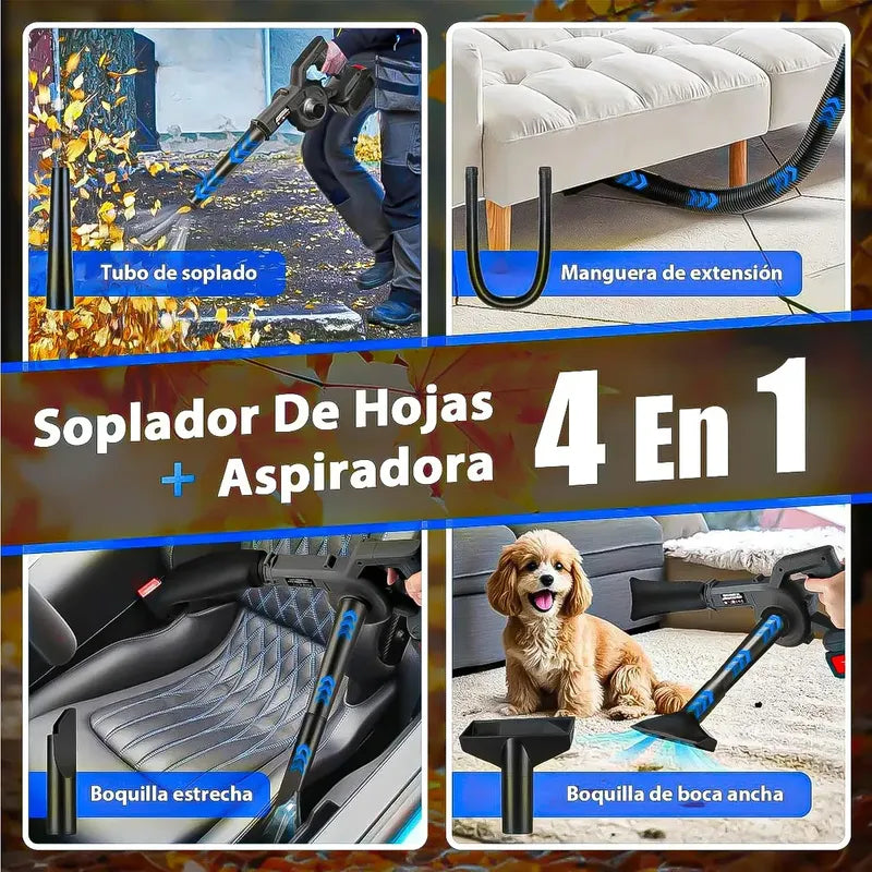 Soplador Aspirador Okshop 2 En 1 Con Batería Y 850w Negro