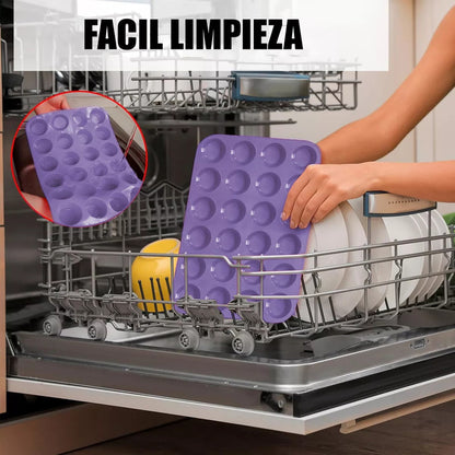 Moldes Silicona Reposteria Moldes Silicona Cupcakes 24 Cup Moldes De Silicona Para Cupcake Antiadherente Libre Bpa Moldes Magdalenas Silicona Horno Antiderrames Muffins Morado Pastel Okshop