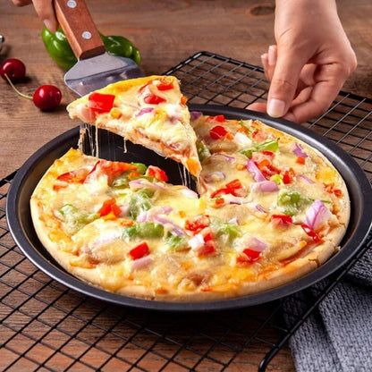 Molde Para Pizza Redondo De Metal Antiadherente De 29 Cm Gris