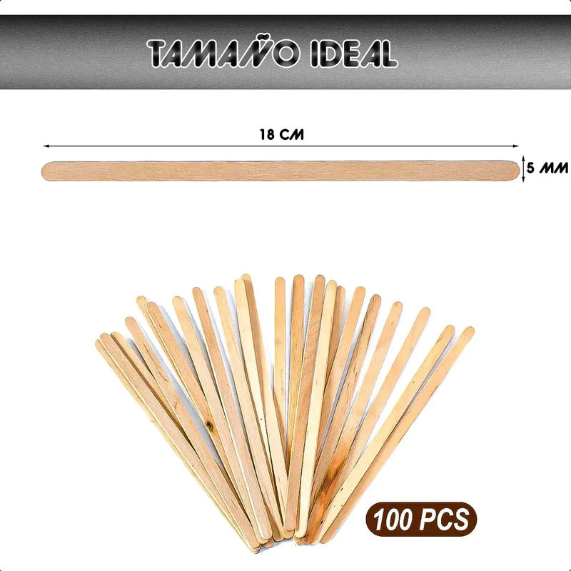 Pack Agitadores Para Café De Madera, 18 Cm, Con 200 Unidades