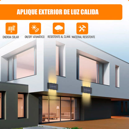 Pack X4 Aplique Solar Exterior Foco Aplique Exterior Pared