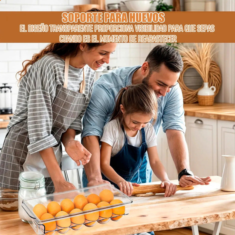 Organizador De Huevos Okshop Apilable Para 12 Unidades Con Tapa Transparente