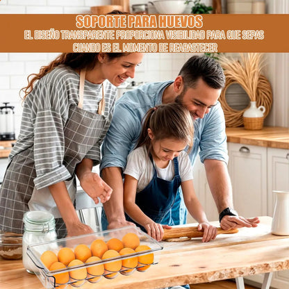 Organizador De Huevos Okshop Apilable Para 12 Unidades Con Tapa Transparente