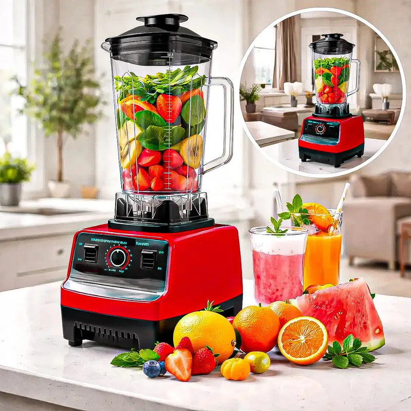 Licuadora Arcashopping De 2.5 Litros Con 2400w Y 6 Cuchillas De Acero Inoxidable Rojo