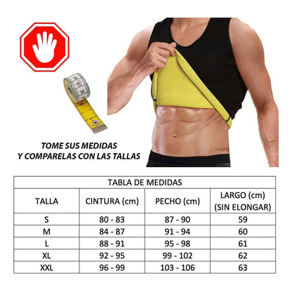 Camiseta Reductora Hombre Modelador Cintura Faja Ejercicio