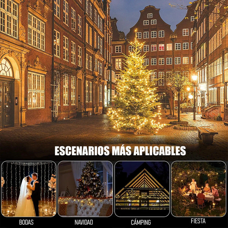 Luces Solares Guirnalda Navidad 20 Metros Luces Navidad 200 Luces Guirnalda Luces Navidad Exterior Solares Luces Arbol Navidad Impermeable Luces De Navidad Solares Ip44 Cálida Okshop
