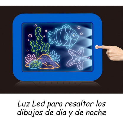 Pizarra Magica Led Juego De Pintar Colores Para Mesa Niños