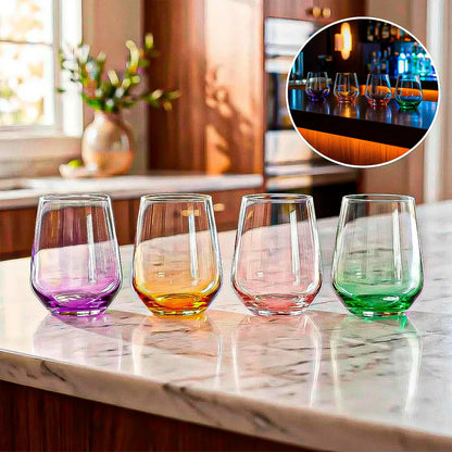Vasos Vidrios Set Vasos Copas Vino 530 Ml Set 4 Vasos Vidrio Vidrio