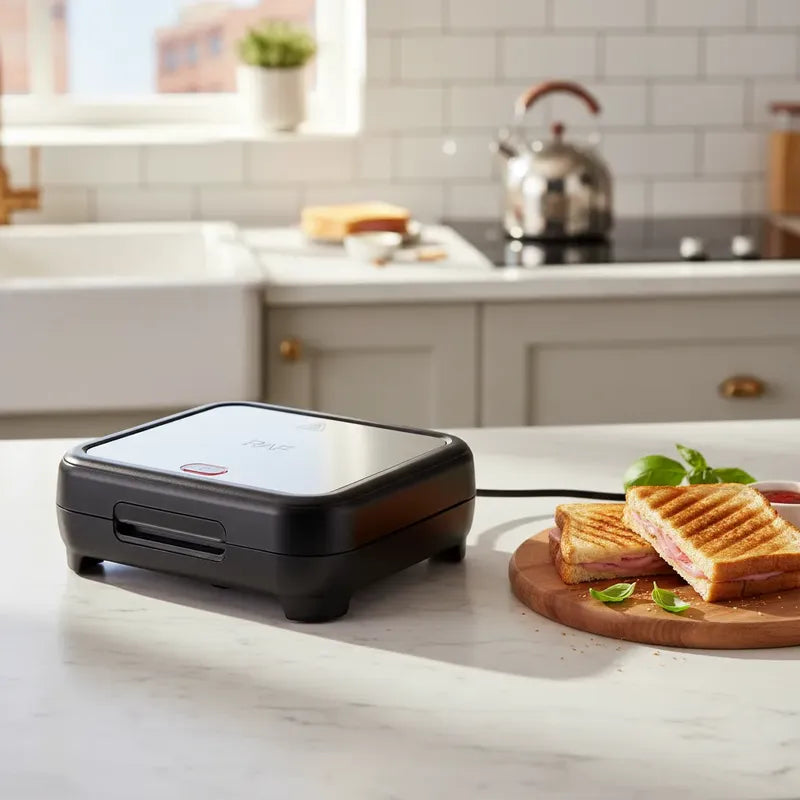 Sanwichera Electrica Parrillera Sanduchera Asador Sandwicher Negro