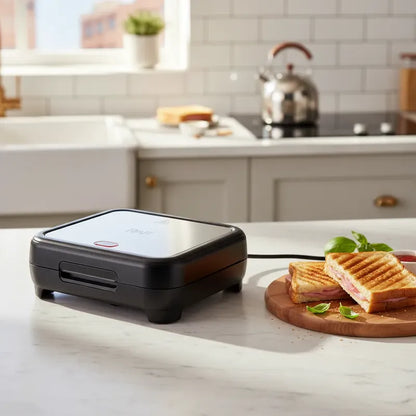 Sanwichera Electrica Parrillera Sanduchera Asador Sandwicher Negro