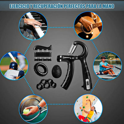 Ejercitador De Mano Okshop Resistencia Ajustable 5 - 60 Kg Azul