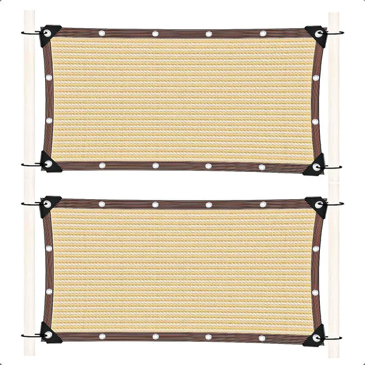 Pack 2 Toldo Vela 3x5m Toldo Rectangular Malla Sombreadora Beige