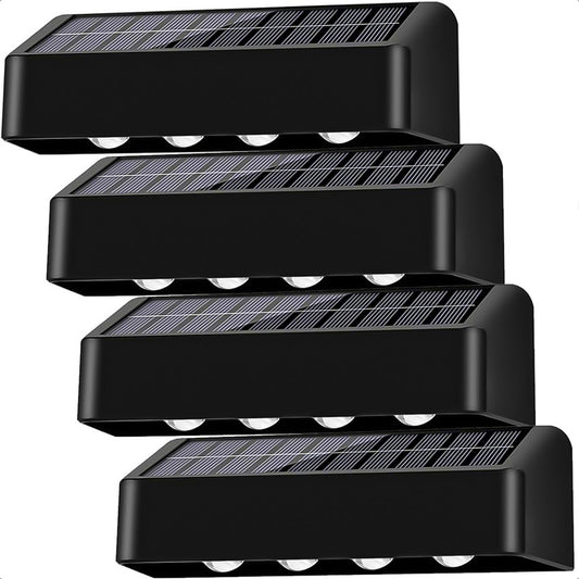 Pack X4 Aplique Exterior Solar Foco Pared Aplique De Pared