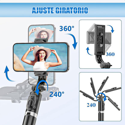 Tripode Celular Soporte Para Celular Palo Selfie Extensible Negro