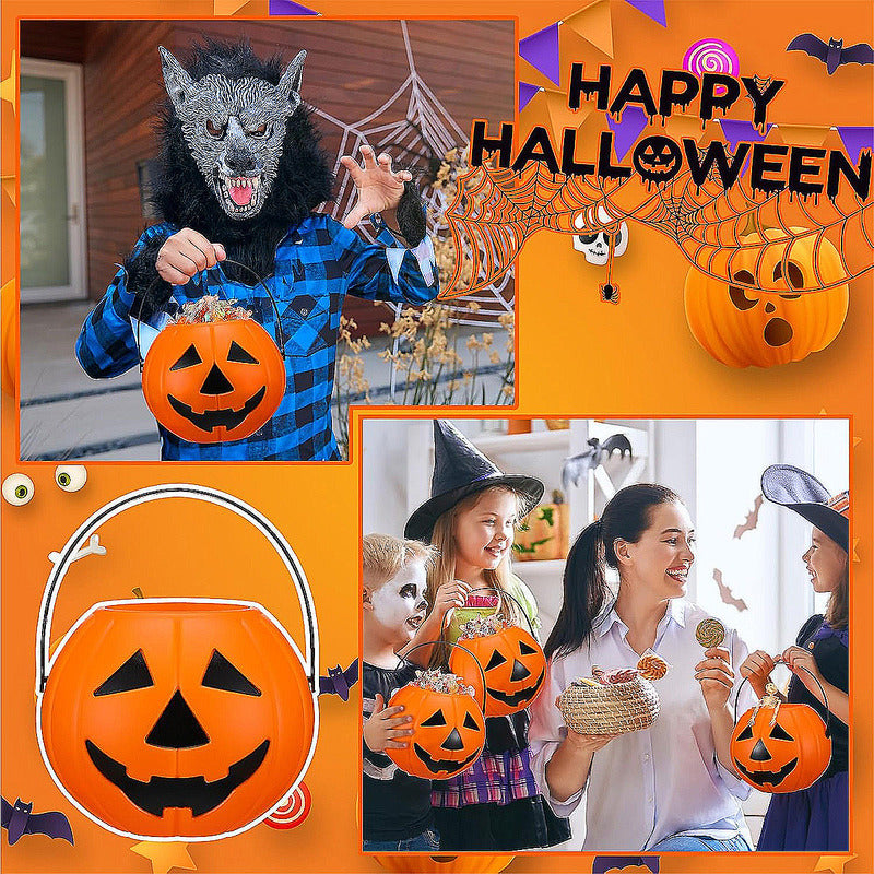 Cubo Calabaza Para Dulces Halloween Cubo Dulce O Truco Cubos Naranja