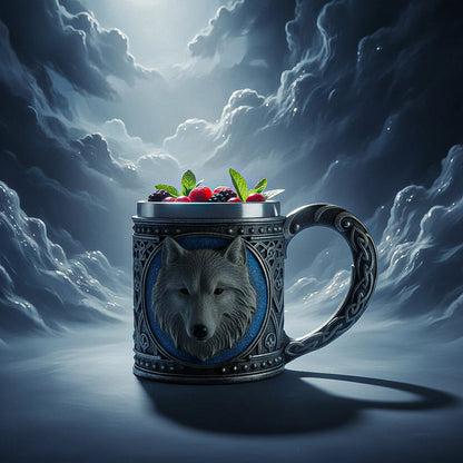 Taza Grande Taza Lobo Game Of Throne Tazon Mug Acero Inoxidable Taza Lobo Stark Game Of Thrones Tazon Mug Taza De Café De Resina Taza De Acero Inoxidable Gris