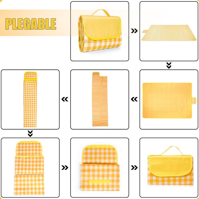 Manta Plegable Para Picnic Alfombra Lona Picnic Impermeable Verde