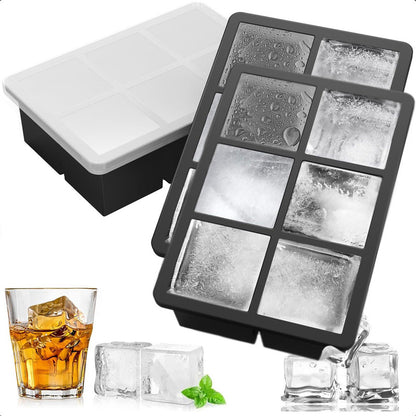 Pack X2 Molde Hielo Cubetas De Hielo Con Tapa Bandeja Hielo