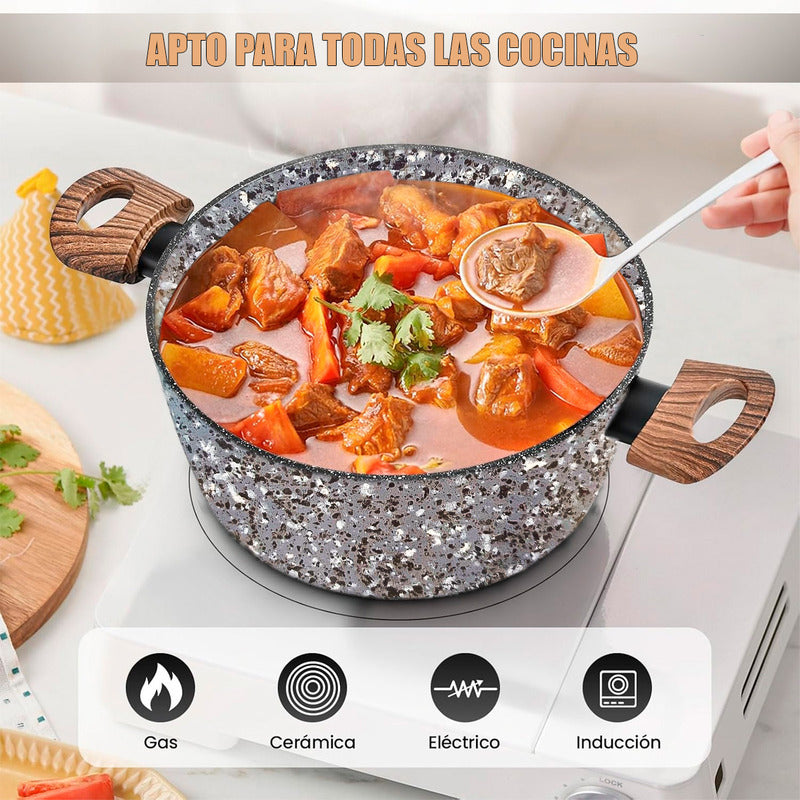 Juego De Ollas Bateria De Ollas Juego De Bateria Keep 7 Pcs Gris