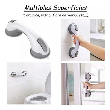 Barra De Seguridad Para Ducha Y Baño Okshop Abatible Con Ventosas Antideslizante Blanco Blanco/gris