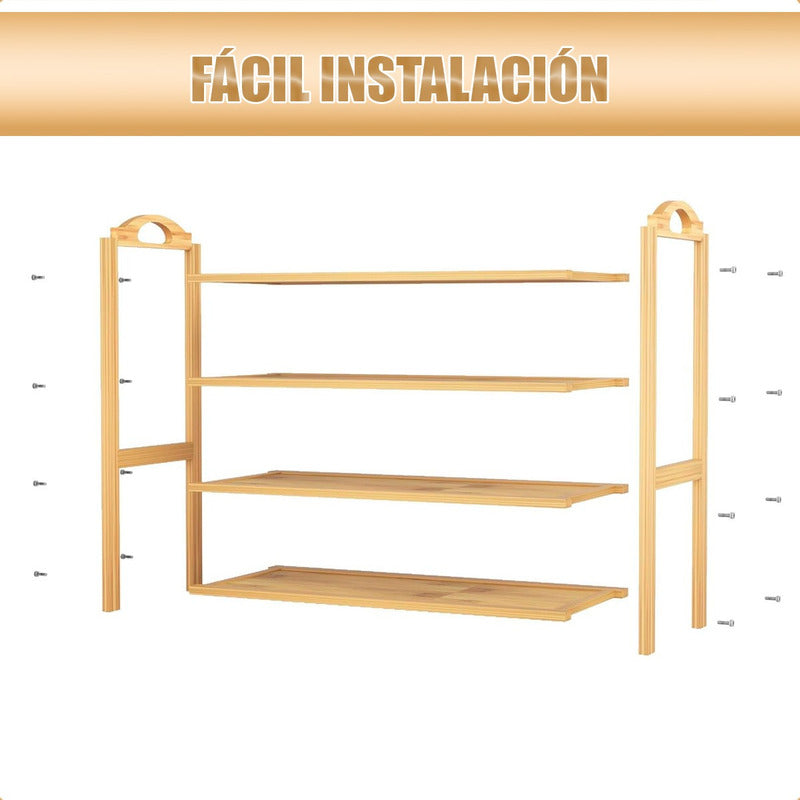 Organizador De Zapatos Zapatero De Madera De Bambú Zapatero Bambú