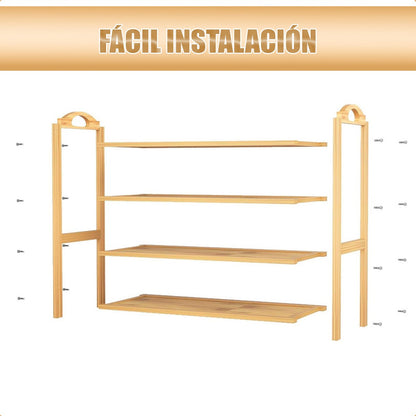 Organizador De Zapatos Zapatero De Madera De Bambú Zapatero Bambú