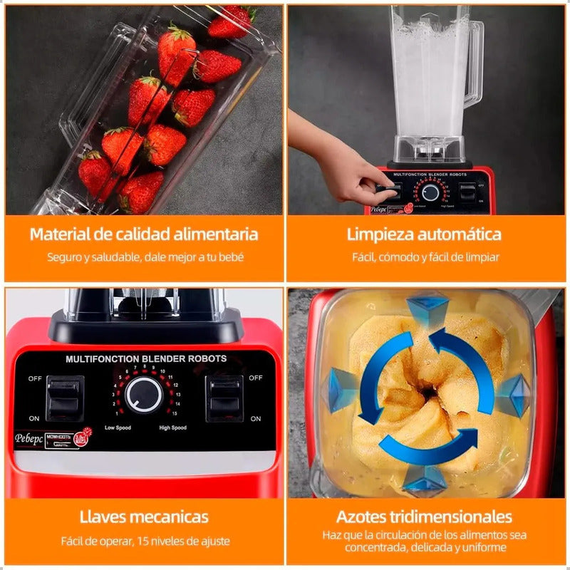 Licuadora Eléctrica Okshop De 2.5 L Con 15 Velocidades Y Jarra De Plástico Blanco