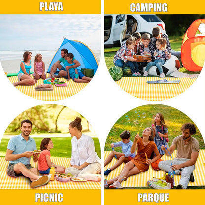 Manta De Playa Okshop Impermeable 200x200cm, Plegable Para Picnic Y Camping Verde