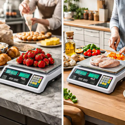 Balanza Digital Okshop De Cocina Y Con Capacidad De 40 Kg Blanco