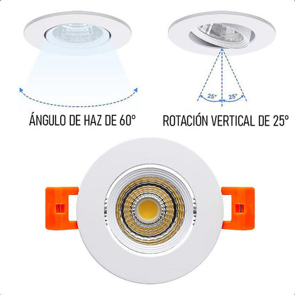 Focos Led Embutidos 5w Pack 2 Ampolleta Led Techo Foco Led